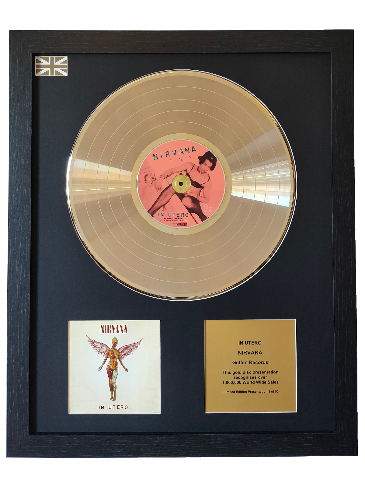 Nirvana In Utero ゴールドディスク Gold Record Presentation | In Utero by Nirvana | Free Delivery