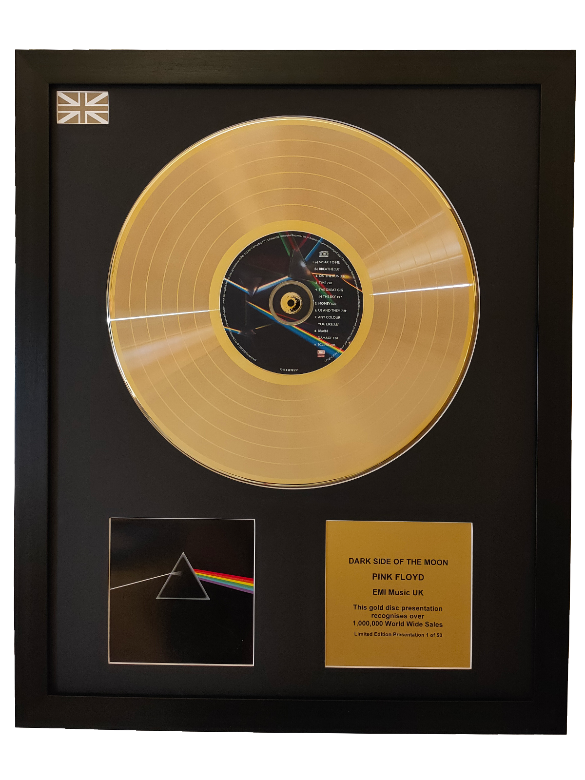 Gold Record CD Presentation Dark Side Of The Moon by Pink