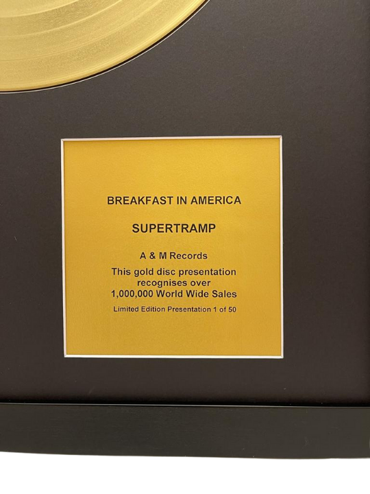SUPERTRAMP - Breakfast in America | Gold Record & CD Presentation