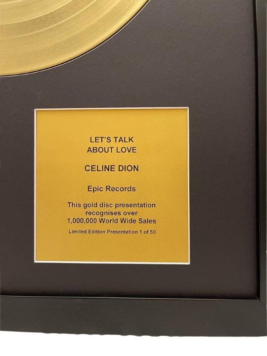 CELINE DION - Let's Talk About Love | Gold Record & CD Presentation