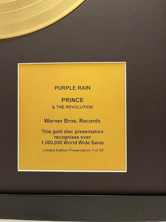 PRINCE - Purple Rain | Gold Record & CD Presentation