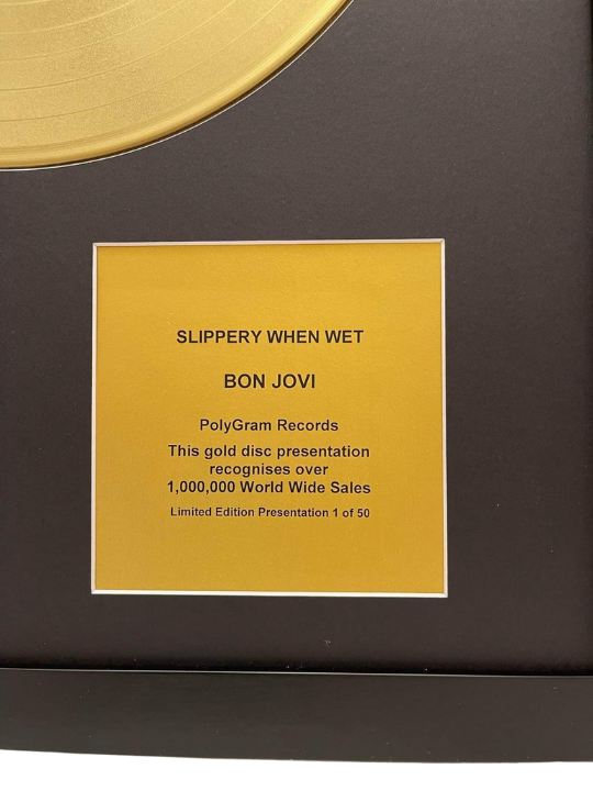 BON JOVI - Slippery When Wet | Gold Record & CD Presentation