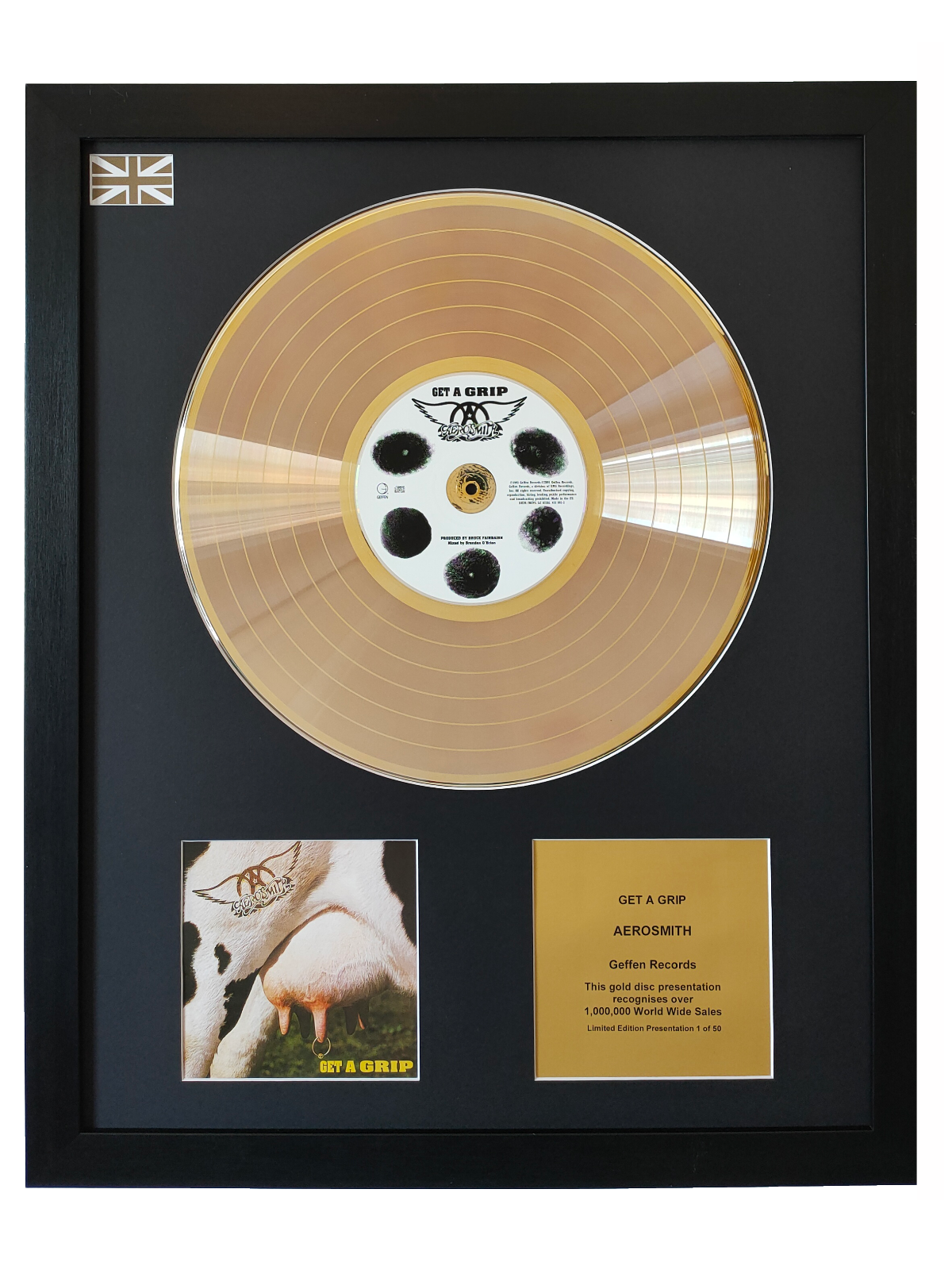 Gold Rocord Disc Gold Record & CD Presentation | Get A Grip by Aerosmith | Order Today ...