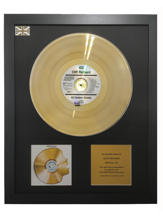 CLIFF RICHARD - 40 Golden Greats | Gold Record & CD Presentation