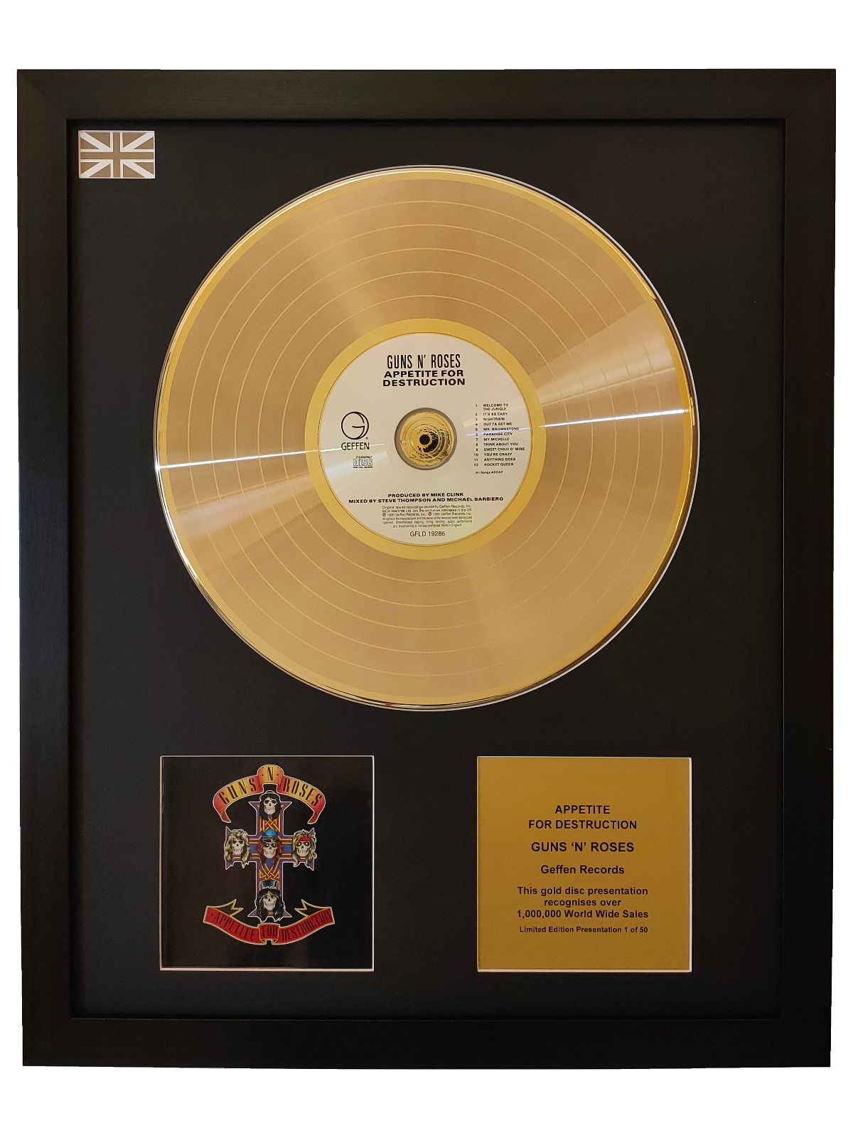 GUNS N’ ROSES - Appetite For Destruction | Gold Record & CD Presentation