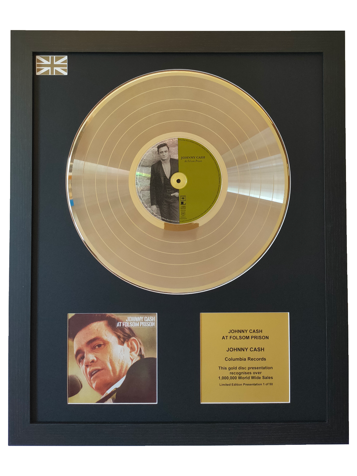 JOHNNY CASH - At Folsom Prison | Gold Record & CD Presentation