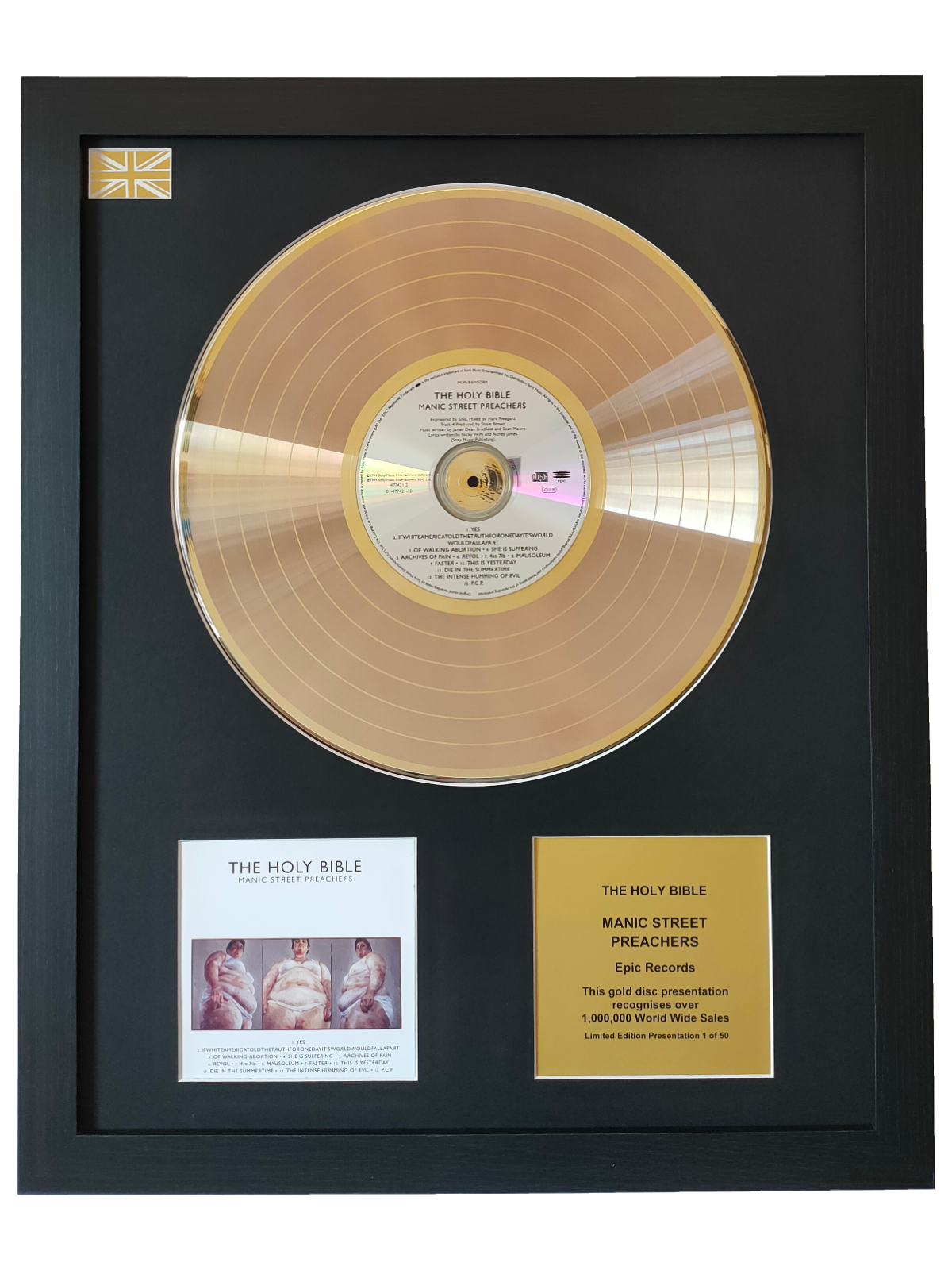MANIC STREET PREACHERS - The Holy Bible | Gold Record & CD Presentation