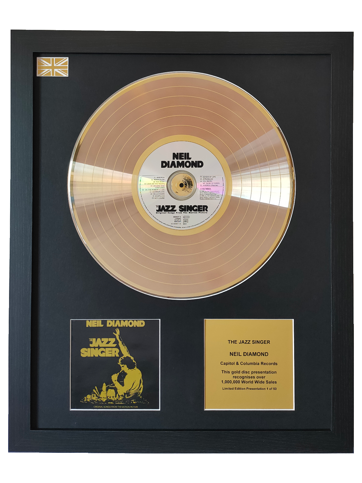 Gold Rocord Disc Gold Record & CD Presentation | The Jazz Singer by Neil Diamond | Order ...