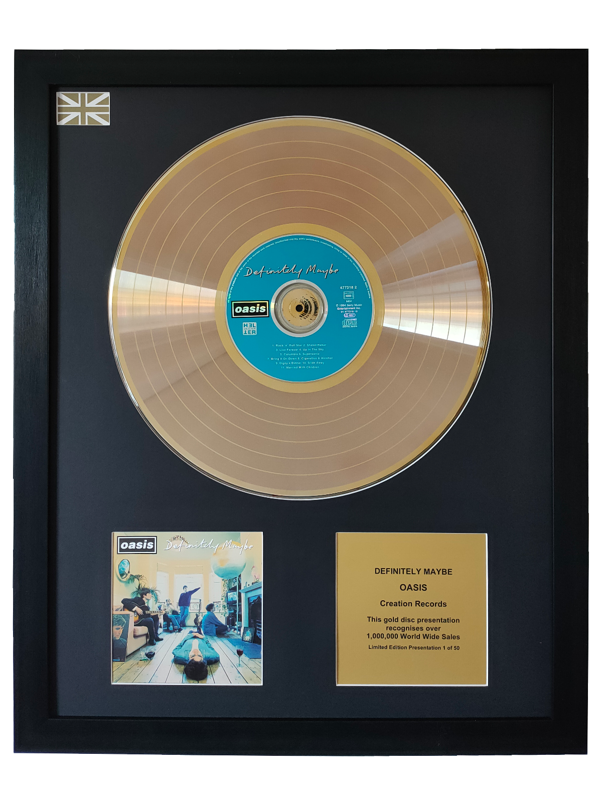 OASIS - Definitely Maybe | Gold Record & CD Presentation