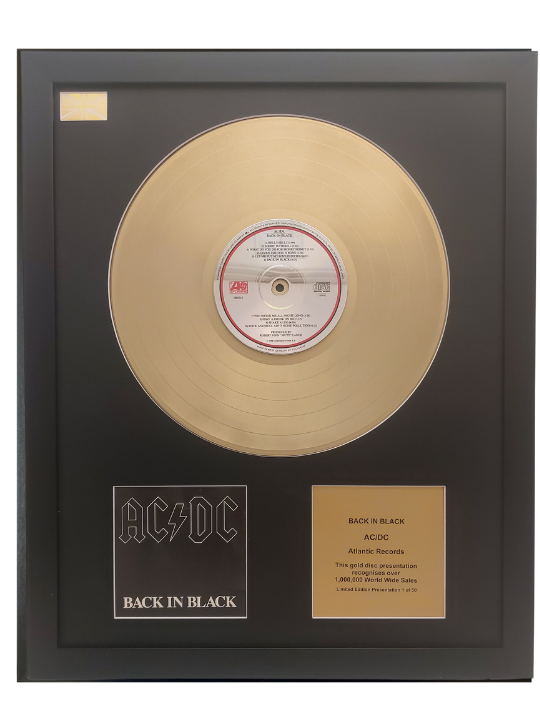 AC/DC - Back in Black | Gold Record & CD Presentation