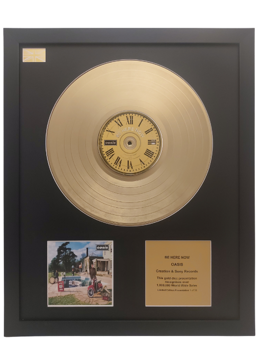 Oasis - Wonderwall Laser Etched Limited Edition Framed Gold LP Record  Display - Gold Record Outlet Album and Disc Collectible Memorabilia