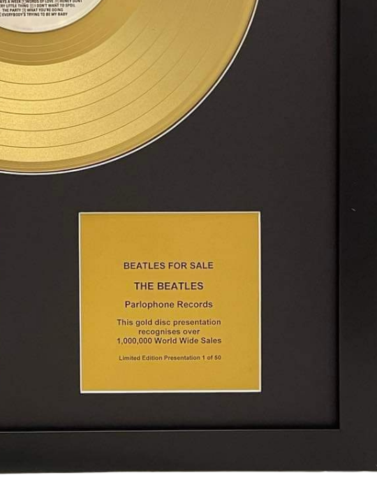 THE BEATLES - Beatles For Sale | Gold Record & CD Presentation