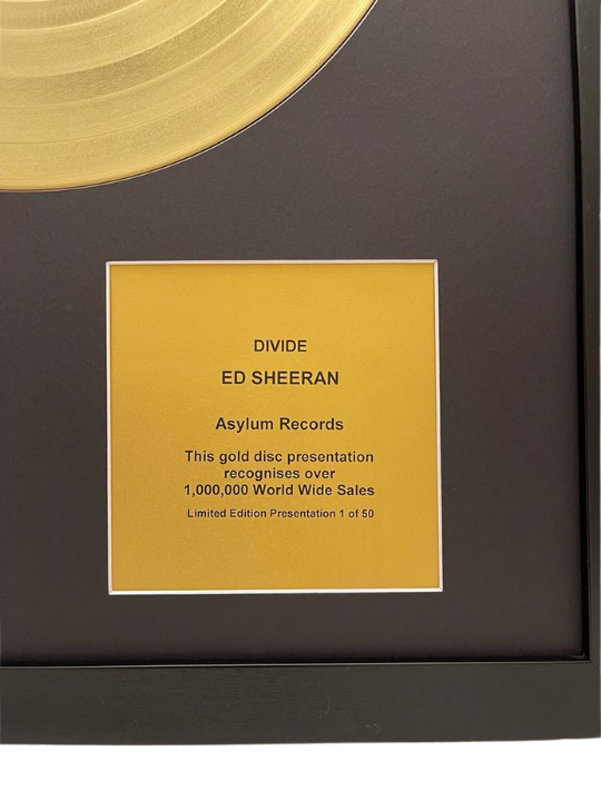 ED SHEERAN - Divide | Gold Record & CD Presentation