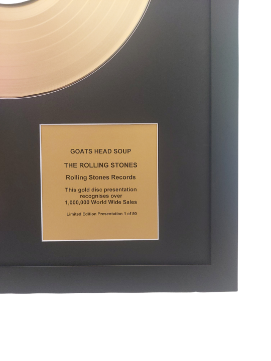 THE ROLLING STONES - Goats Head Soup | Gold Record & CD Presentation