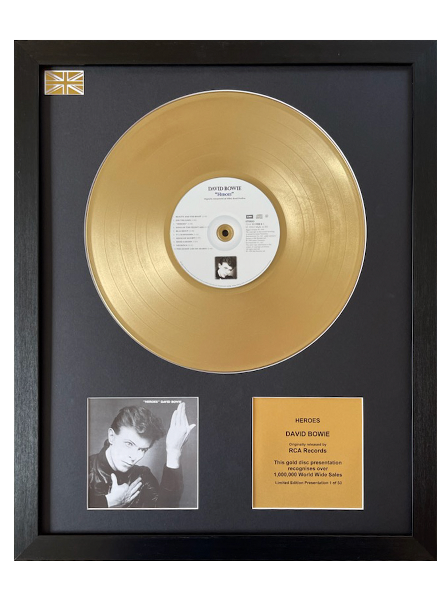 DAVID BOWIE - Heroes | Gold Record & CD Presentation