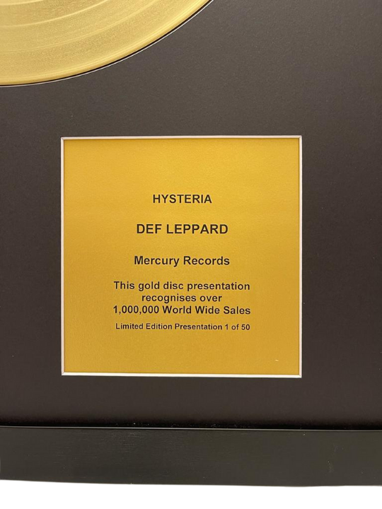 DEF LEPPARD - Hysteria | Gold Record & CD Presentation