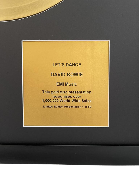 DAVID BOWIE - Let's Dance | Gold Record & CD Presentation