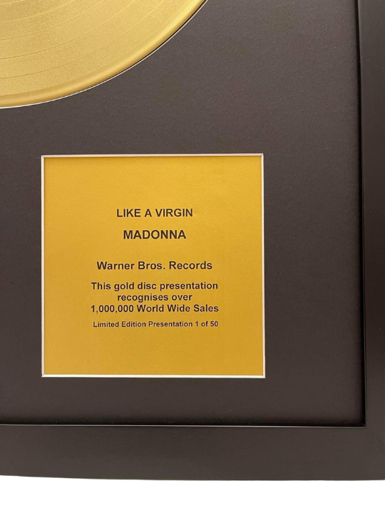 MADONNA - Like A Virgin | Gold Record & CD Presentation