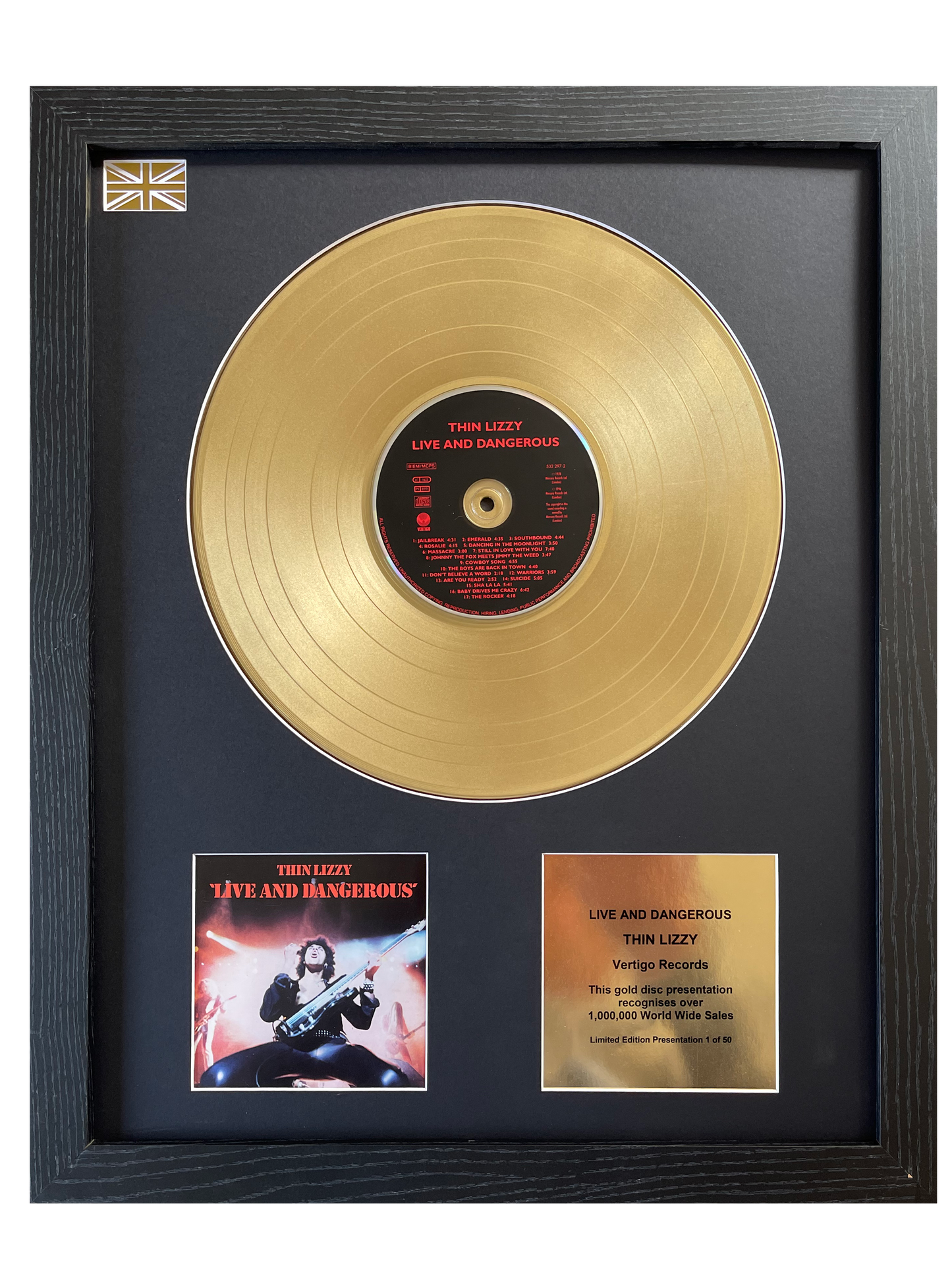 THIN LIZZY - Live and Dangerous | Gold Disc & CD Presentation