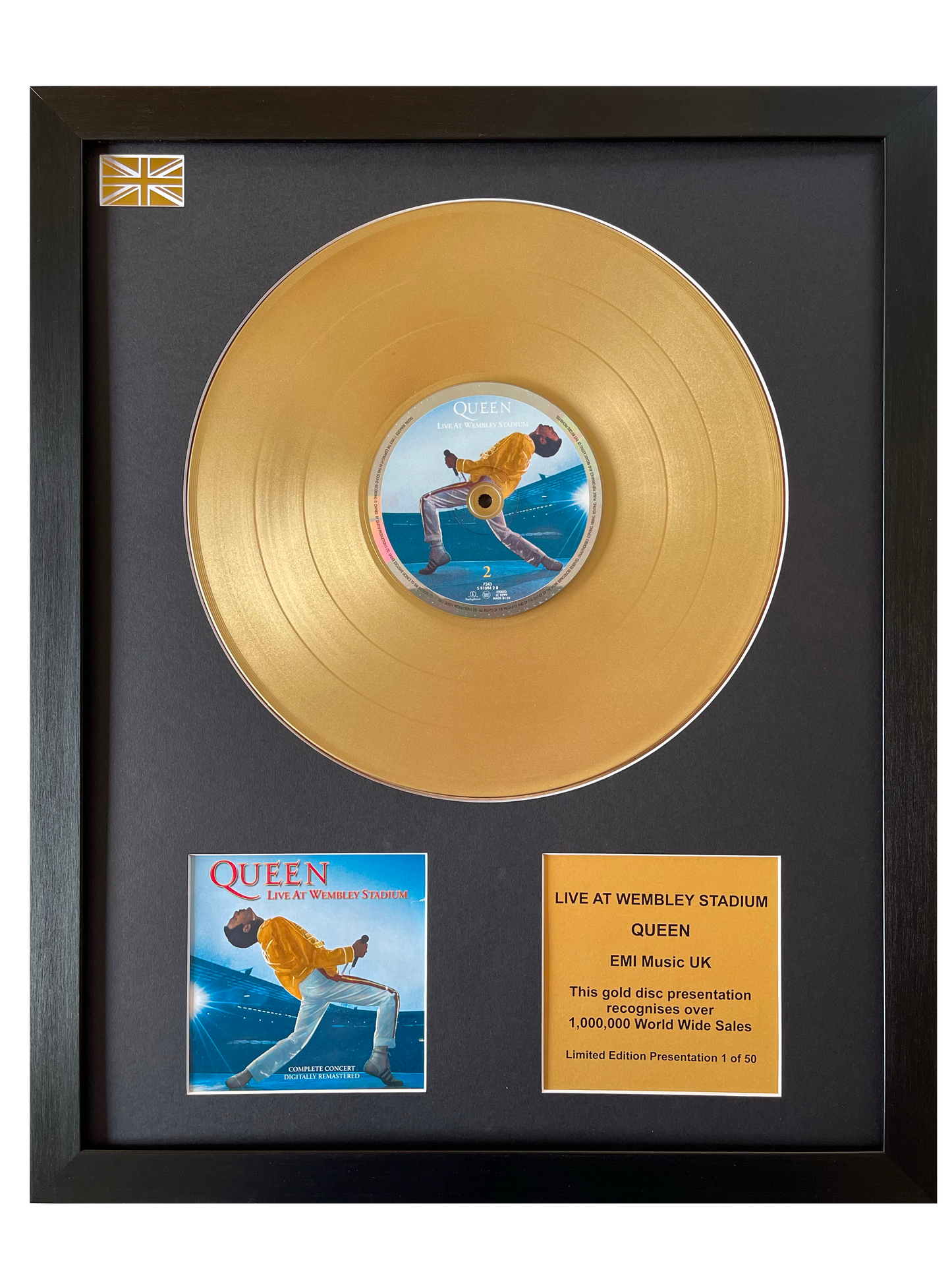 QUEEN - Live at Wembley Stadium | Gold Record & CD Presentation