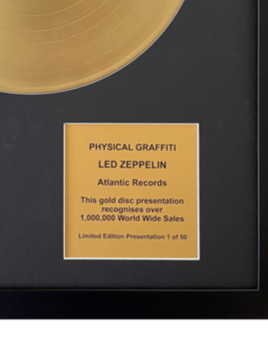 LED ZEPPELIN - Physical Graffiti | Gold Record & CD Presentation