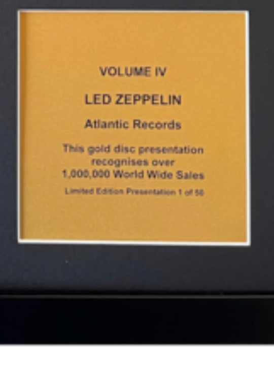 LED ZEPPELIN - Volume IV | Gold & CD Presentation