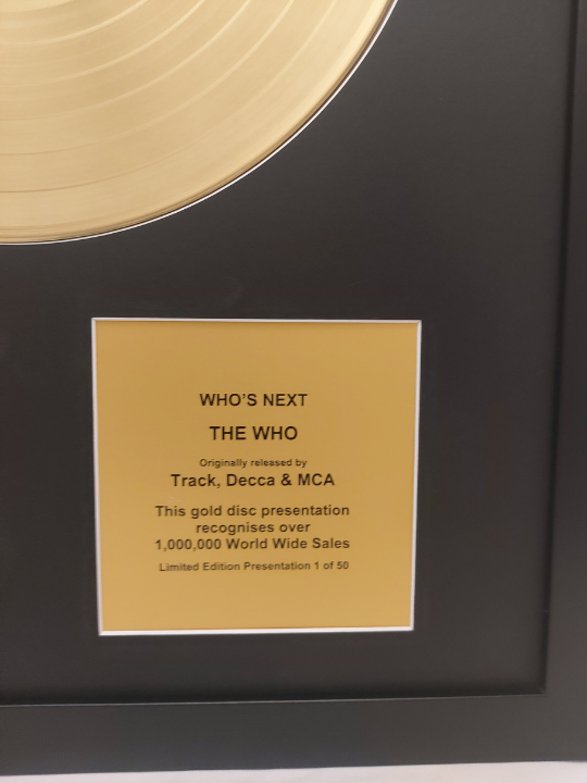 THE WHO - Who's Next | Gold Record & CD Presentation